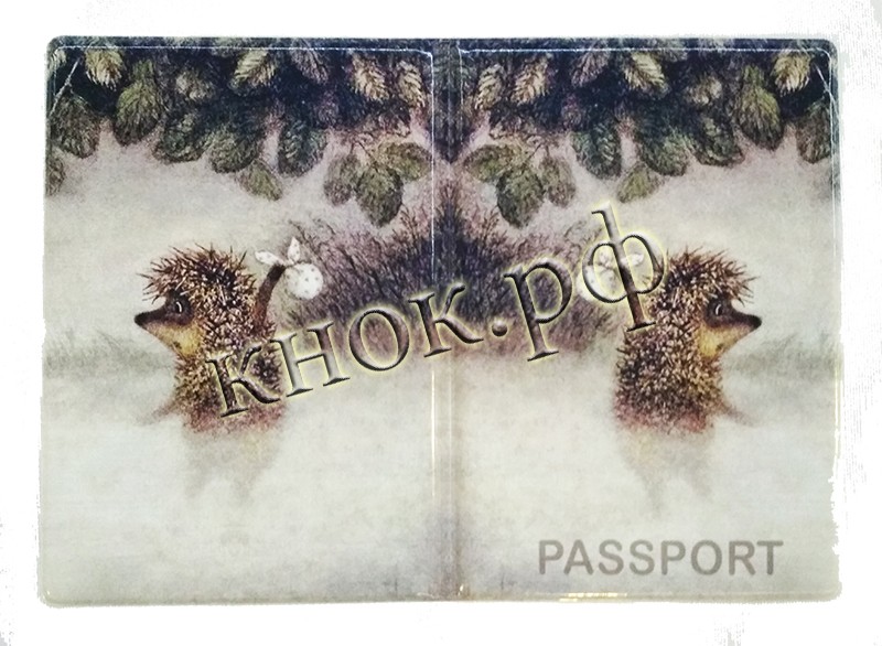 Обложка на паспорт Ежик